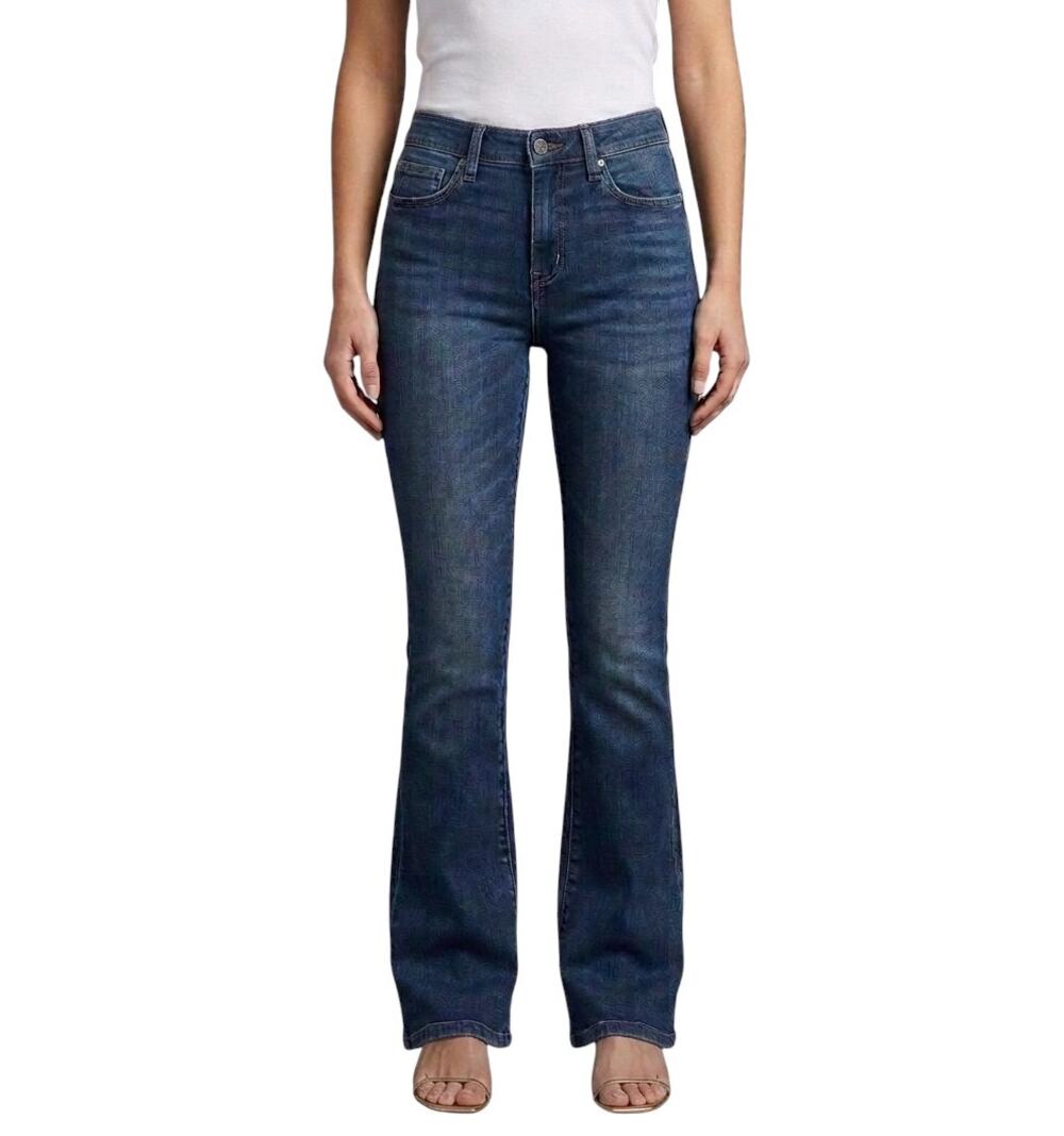 BLANKNYC The Hoyt High Rise Mini Flare Blue Denim Jeans Women Size 26 NWT